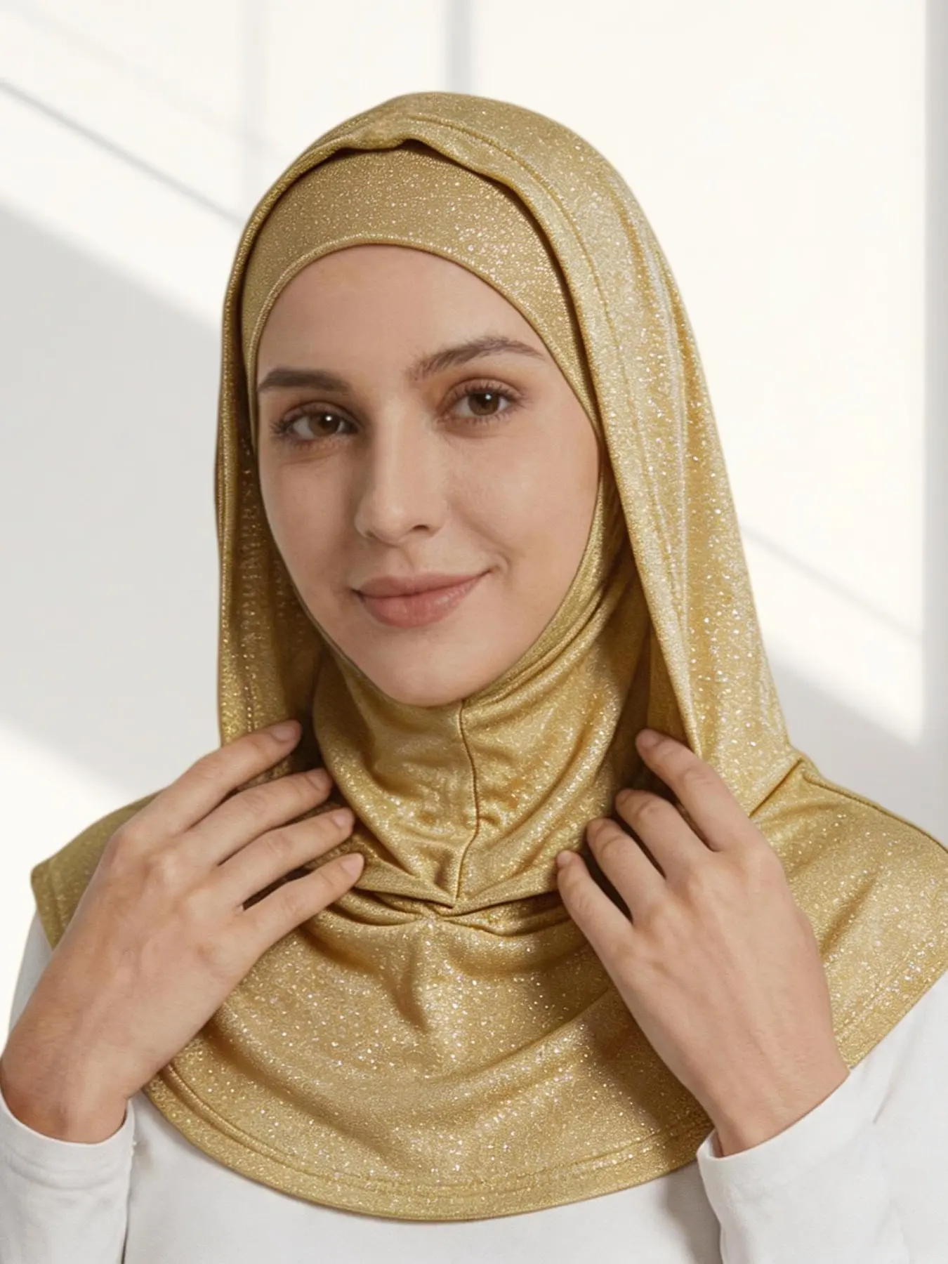 Women's Fashion Hijab Scarf, Dual-Layer Headscarf, Elastic Fabric, Ultra-Soft Middle Eastern Malaysian Style, Trendy Accessory
