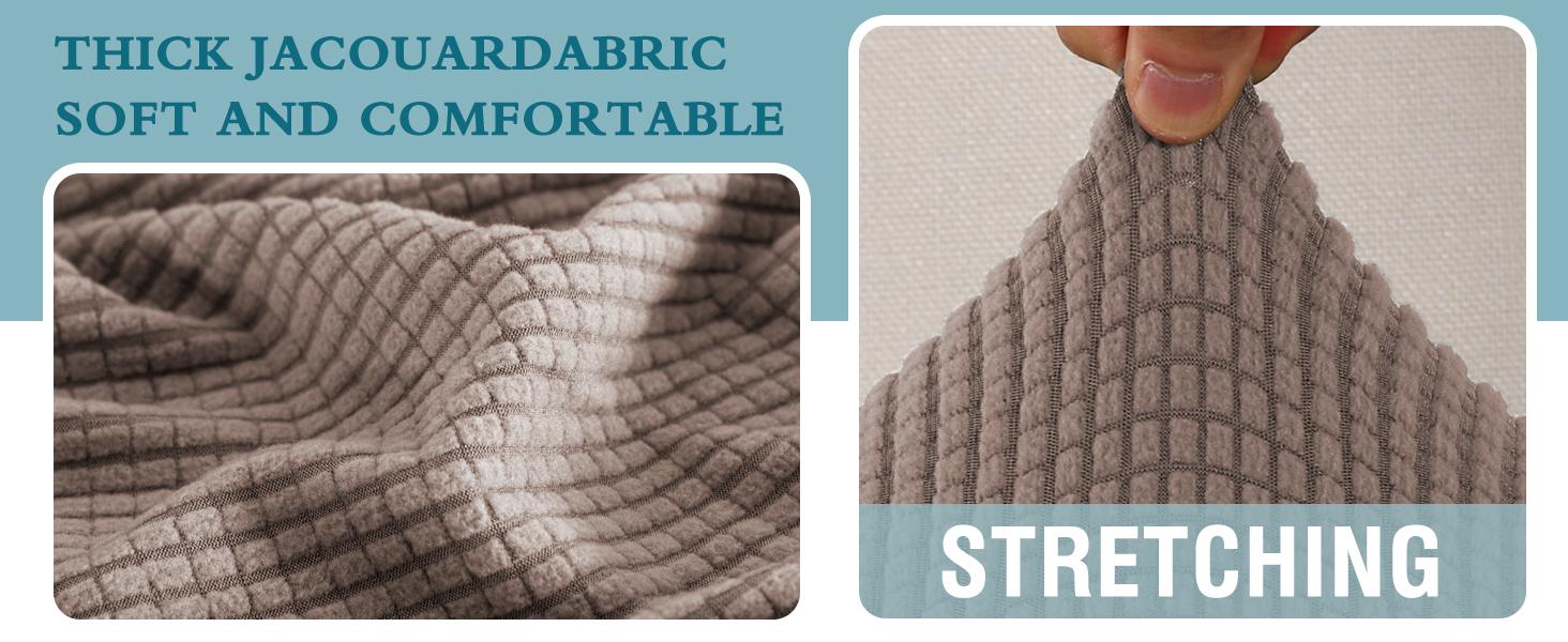 Stretch Couch Cushion Cover 1 Pack Individual Seat Slipcover with Elastic Bottom, Machine Washable Furniture Protector (1 Seat Cushion Cover, Sand)