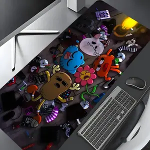 Cartoon Pattern Rectangle Gaming Computer Mouse Pad, Non-Slip Rubber Base Keyboard Mouse Mat for Home Office Desk Decor