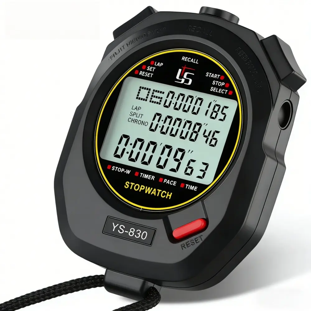 Waterproof Digital Stopwatch, 100-Lap Sports Timer with Neck Lanyard for Running, Swimming, Training - Stopwatch for Men Women
