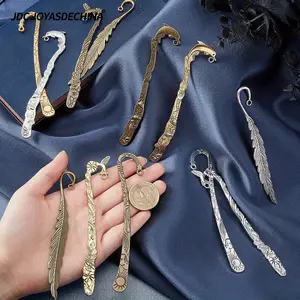 20pcs/ 40pcs Mix Styles Hook Bookmarks Findings Metal Bookmark Hairpin Stripe Hook Vintage Bookmark Clip for Crafting Jewelry Making Charms Findings Additions, Mixed Color