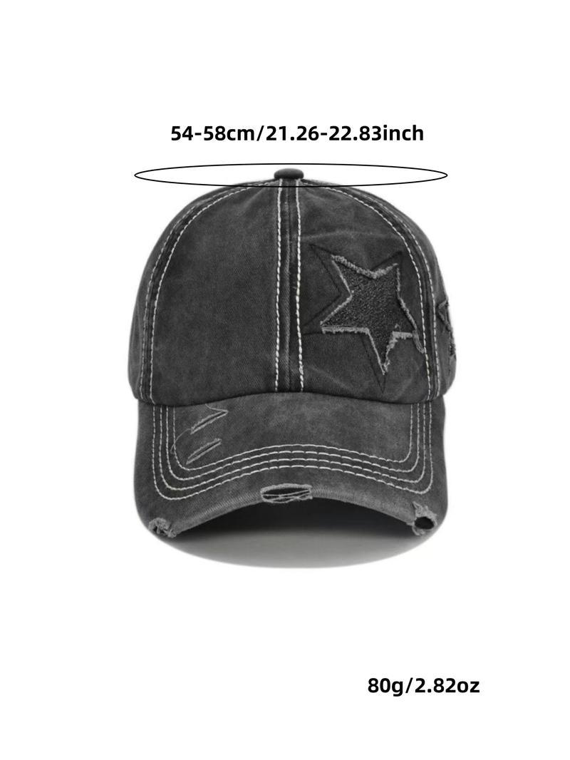Star Decor Baseball Cap, Adjustable Sun Protection Hat for Men & Women, Casual Outdoor Sports Hat for Daily Wear