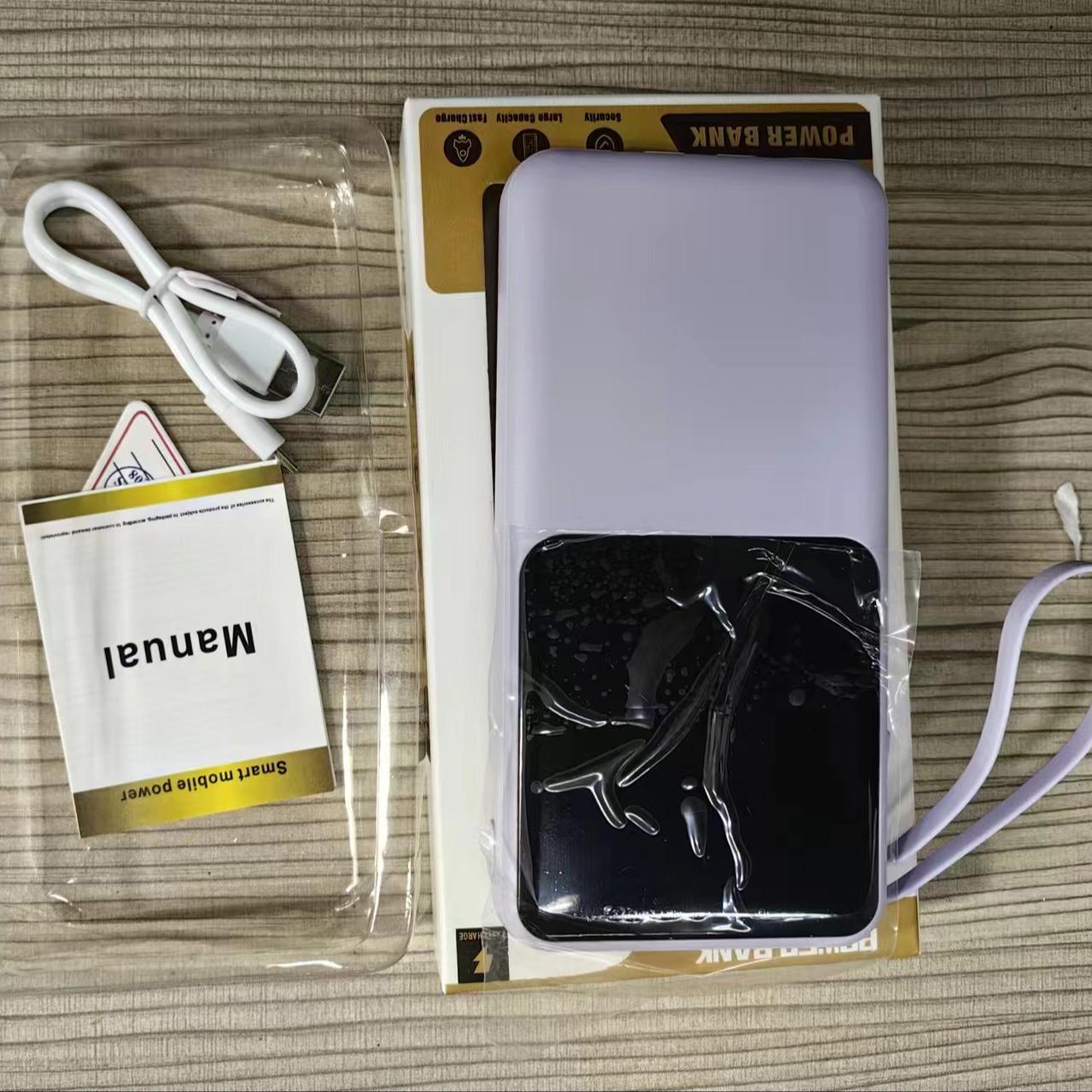 10000mAh Portable Power Bank, Multipurpose Power Bank with Built-in Cable & Digital Display, Portable Charger for Android & iPhone Devices