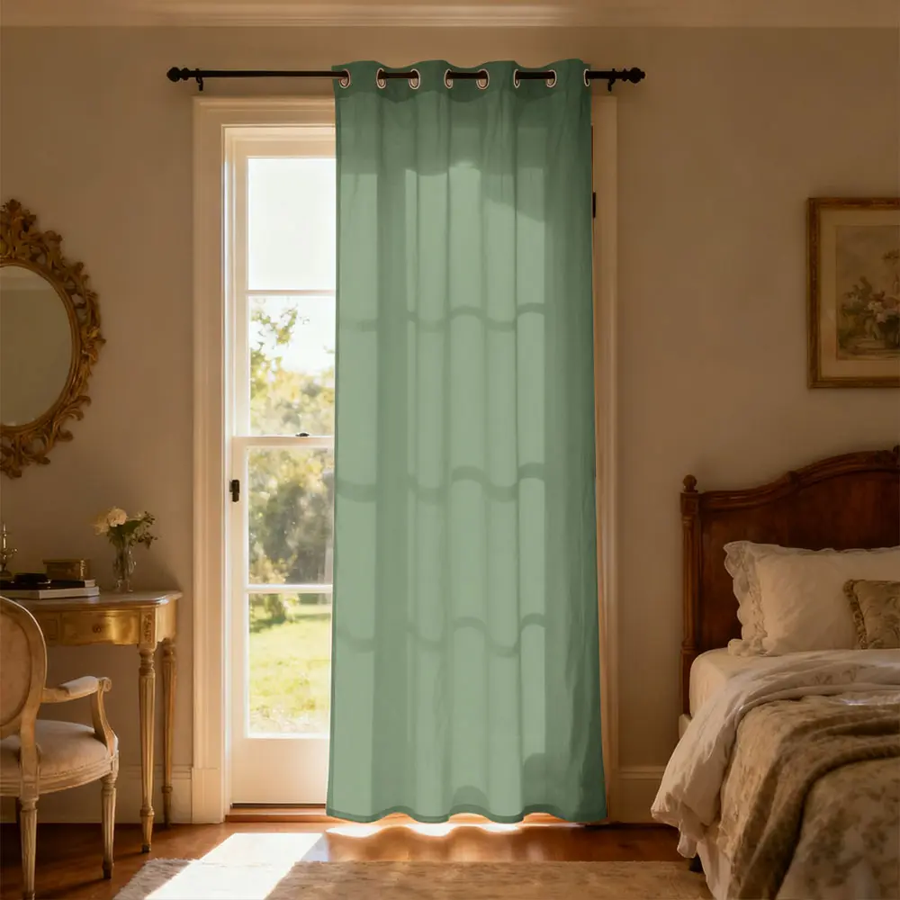 Light Green Simple Partition Curtain, Light Filtering Privacy Doorway Curtain, Bedroom Room Divider