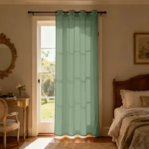 Light Green Simple Partition Curtain, Light Filtering Privacy Doorway Curtain, Bedroom Room Divider