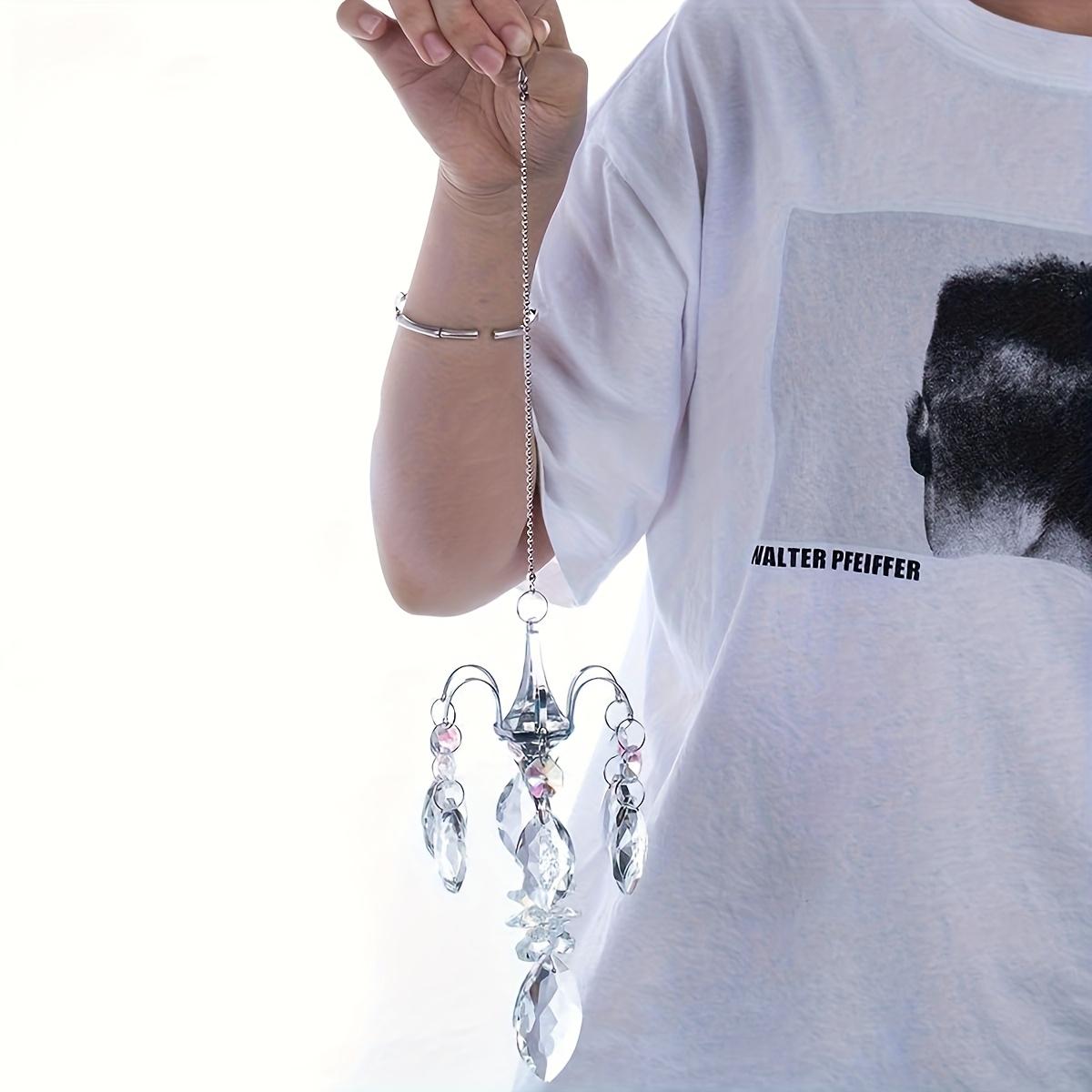 [Rainbow Crystal Ornament] Prism Rainbow Crystal Bead Chandelier Branch Mirror Hanging Ornament | Sun Catcher of Earth and Light Suitable for Home, Garden, Car Decor, Anniversary Gift, Party Gift, Christmas Present, Perfect Gift for Any Occasions