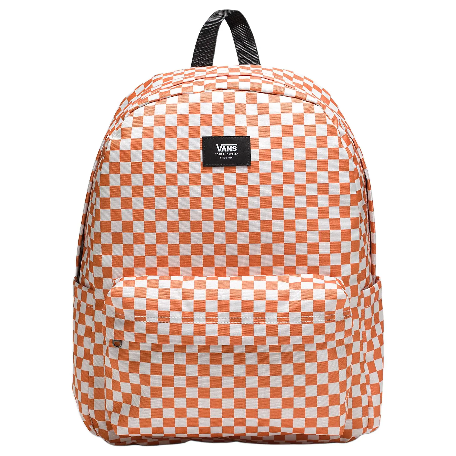 Vans Old Skool Plaid Zip-Top Backpack for Men and Women, Recycled Polyester, Ruby Red