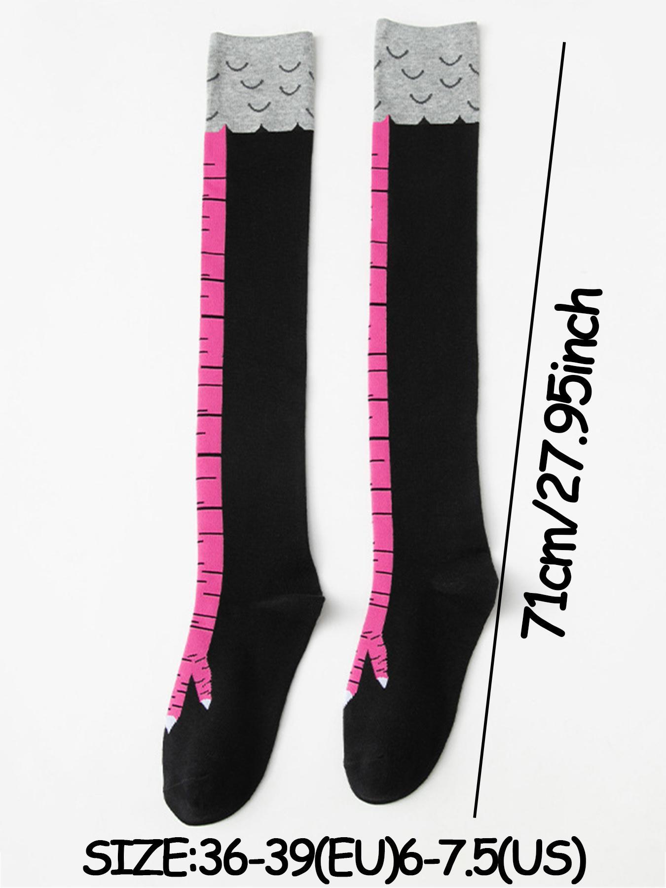 Women's Cartoon Print Socks, Funny Chicken Feet Design Socks, Comfortable Breathable Socks, Trendy Socks, Cute Textured Socks