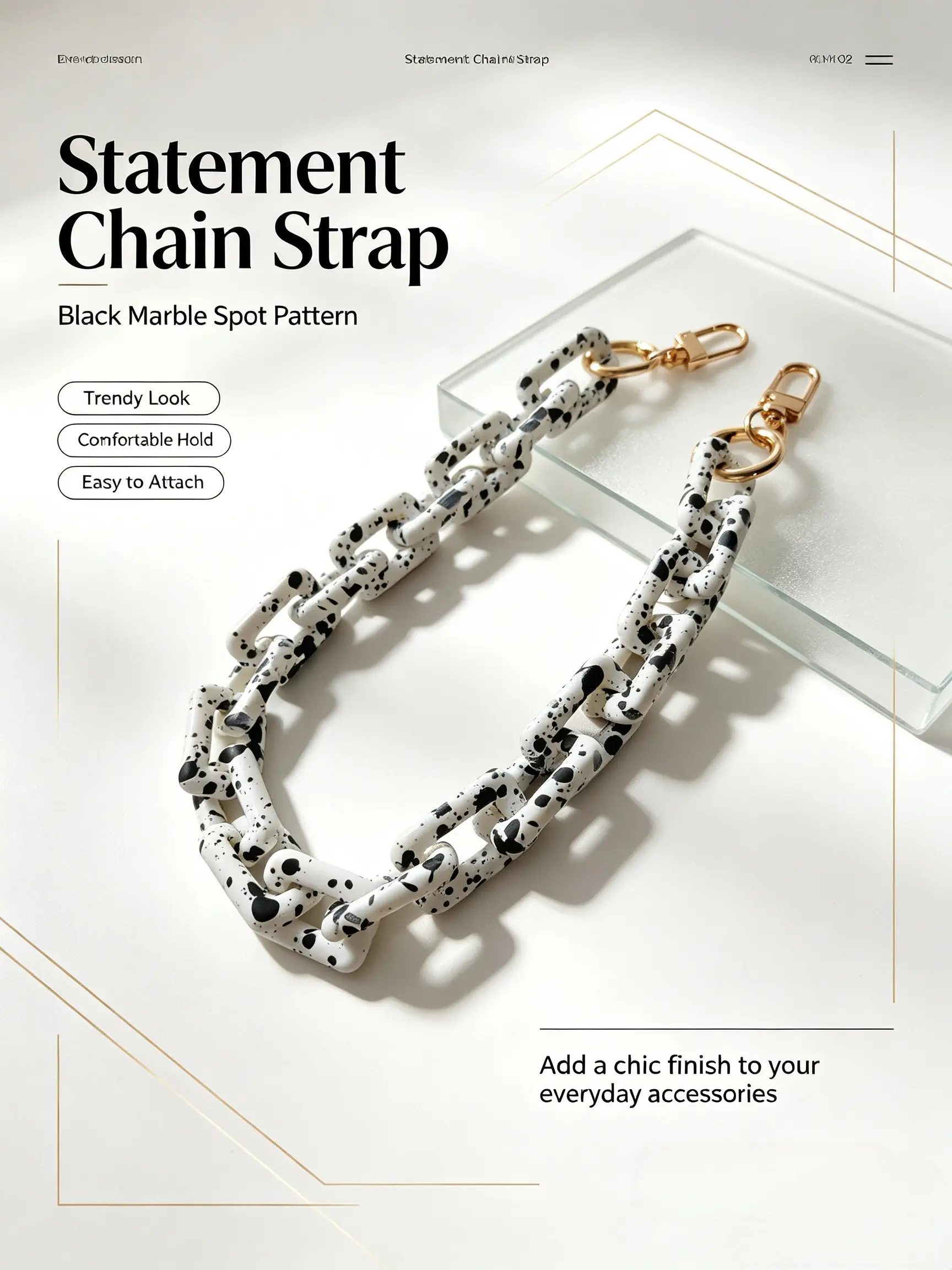 Handfeel Painted Bag Chain, Stylish Accessory for Bags, Durable and Aesthetic Design, Perfect for Daily Use and Special Occasions, Bag Decorative Chain