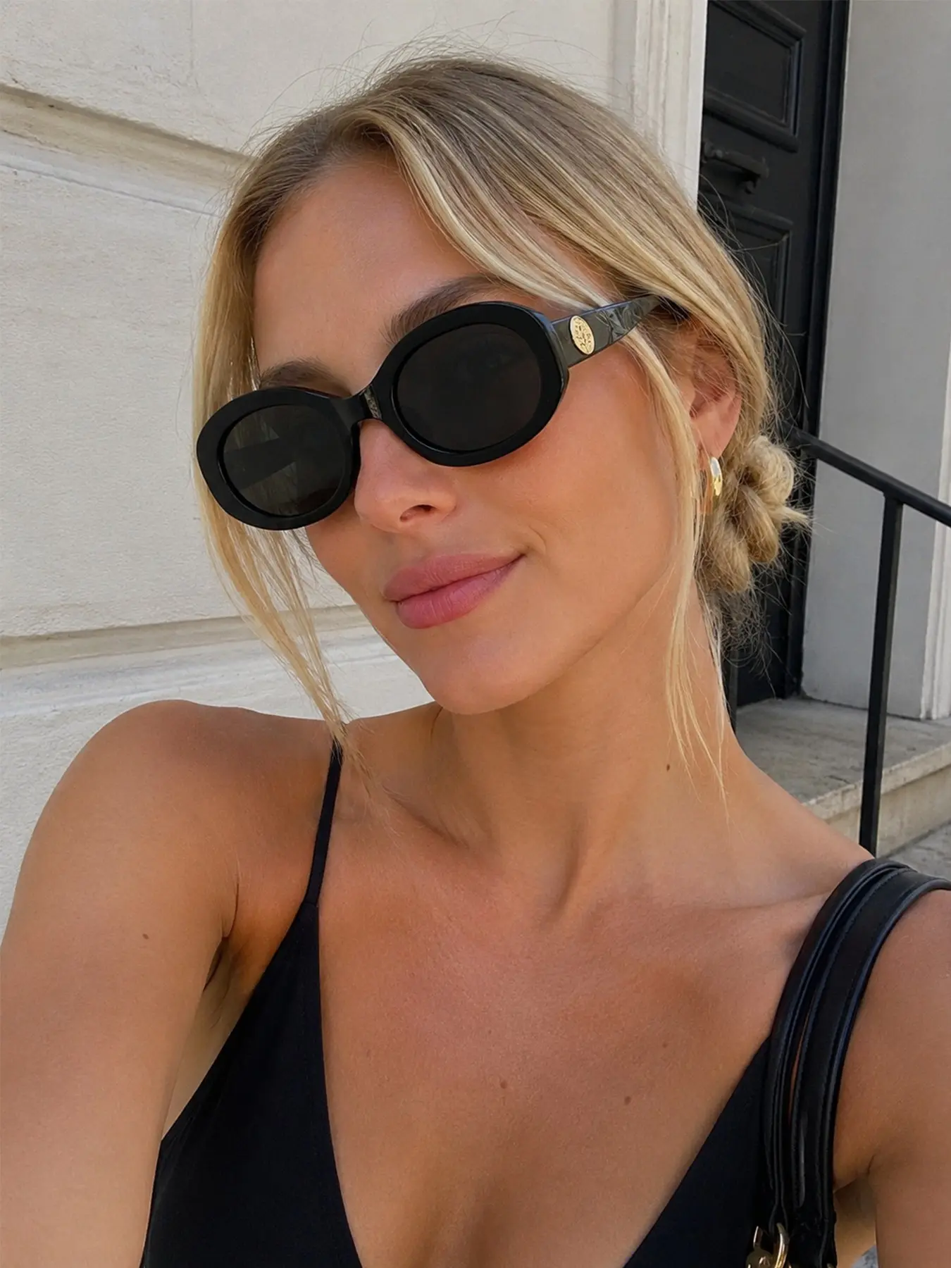 1pc Vintage Oval Women's Glasses, Lucky Tree Round Decorative Eyewear, Fashionable High-End Chic Sunglasses, Perfect for Summer Beach, Outdoor Activities, Travel, College Style