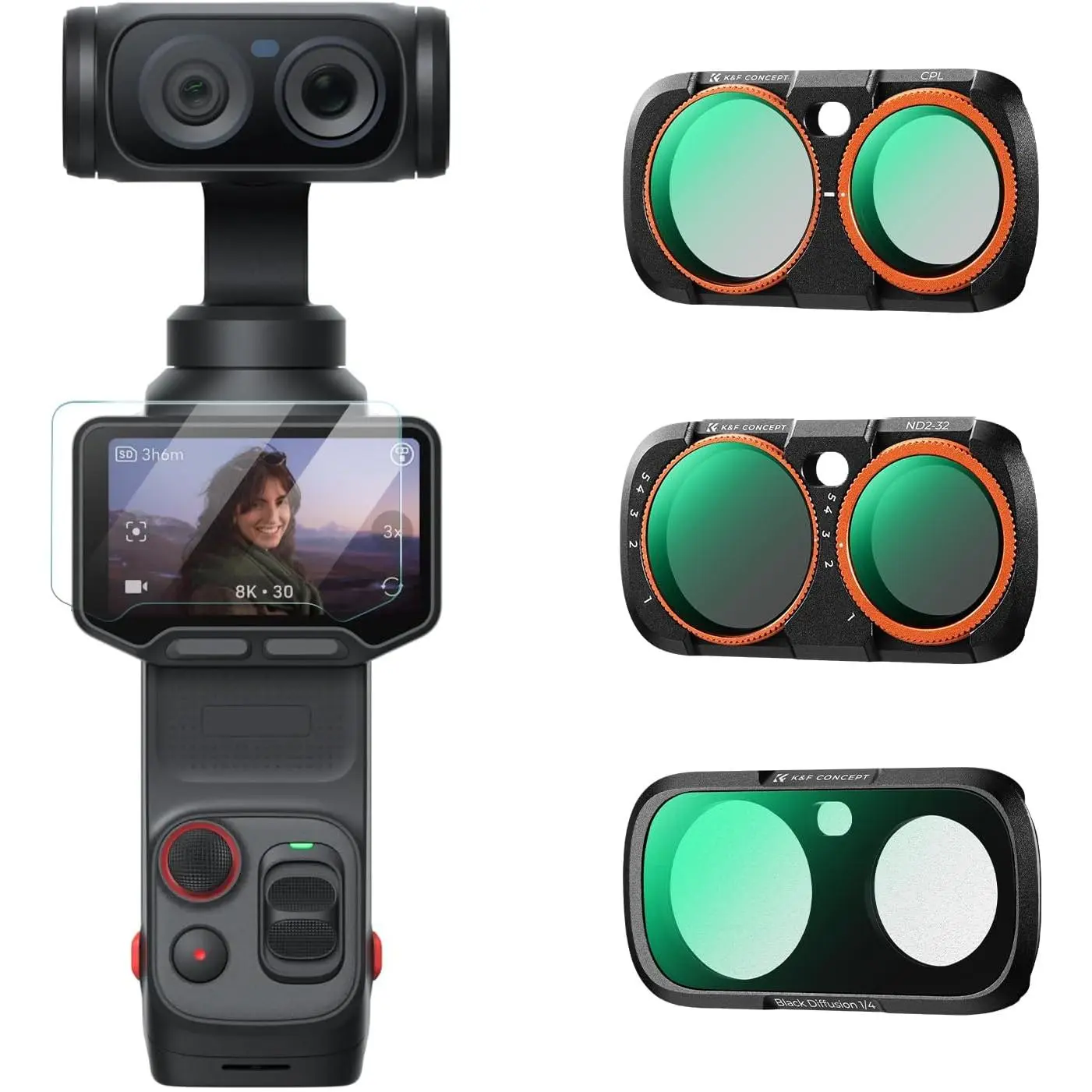 K&F CONCEPT Luna Ultra 3-Piece Filter Kit for Handheld Action Camera
