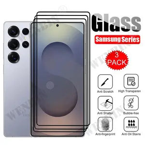 3 Pcs Tempered Glass For Samsung S26 Ultra Edge Plus Screen Protector On Galaxy S25 S24 Ultra A57 A37 A17 Protective Cover Glass