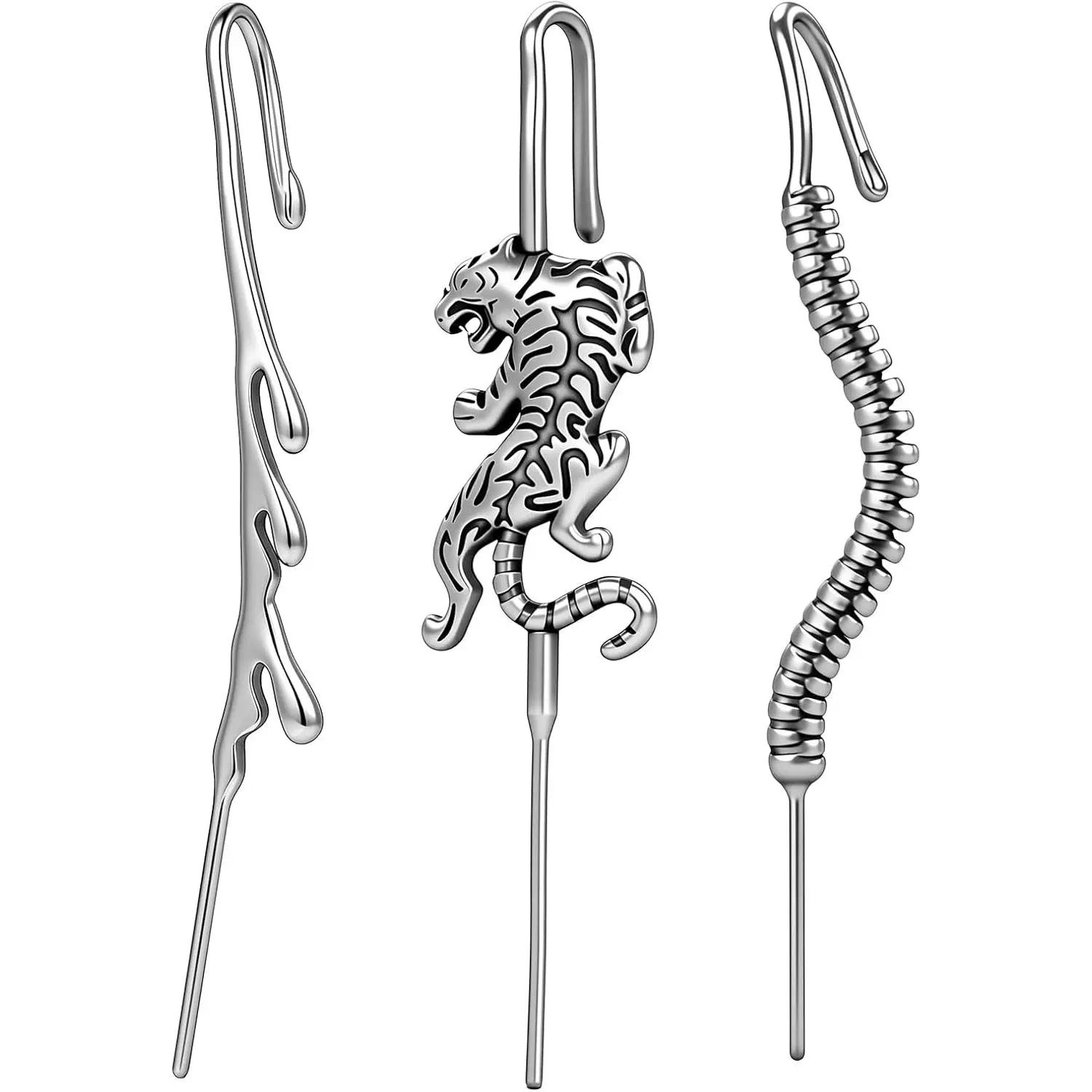 Punk Ear Wrap Crawler Earrings Ear Hook Earring Helix Hook | Stainless Steel, Snake Tiger  Ear Cuff Pin Hoop, For Women Men   Gifts