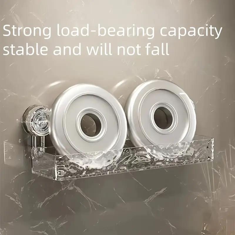 Modern Wall Mounted Bathroom Storage Rack, Suction Cup No-drill Organizer Rack, Bathroom Vanity Countertop Accessory Holder, Hanging Shelf for Toiletries and Essentials, Hangable