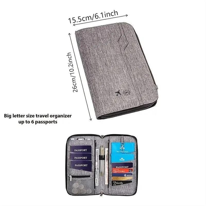 Document Storage Bag, Multi-grid Travel Document Organizer, Card Holder, Passport Holder, Home Organizer, Passport Cover