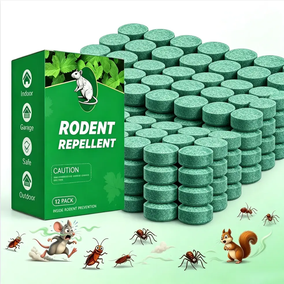 12 Pack Natural Peppermint Oil Rodent Repellent Balls, Fresh Scent Humane Pest Repellent, Effectively Repel Rats, Spiders, Roaches & Multi Insects, Harmless to Humans, Indoor & Outdoor, Ideal for Kitchen, Car, Boat, Stop Chewing Damage