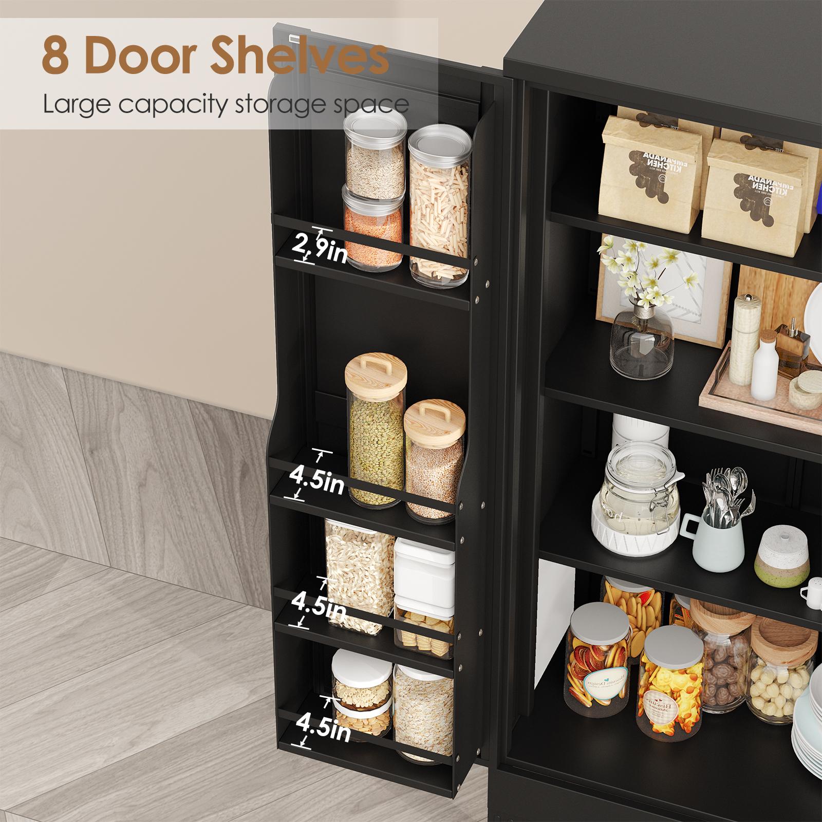 Metal Kitchen Pantry Cabinet,47.24“ Tall Storage Cabinet with 2 Doors, Cupboard with 8 Hanging Shelves and Adjustable Shelves for Kitchen, Dining Room mothersdaygift White Aesthetic Metal Kitchen Pantry Cabinet,47.24“ Tall Storage Cabinet with 2 Doors, Cupboard with 8 Hanging Shelves and Adjustable Shelves for Kitchen, Dining Room mothersdaygift White Aesthetic