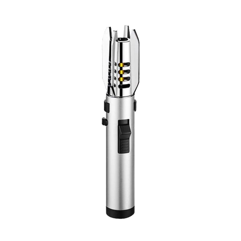 Windproof Refillable butane torch lighter, 360 °   use, with adjustable flame and lock switch, turbo torch spray ignition gun, camping barbecue welding supplies, cigar tools, perfect for cooking, Halloween, Christmas, Father's Day (without butane gas)