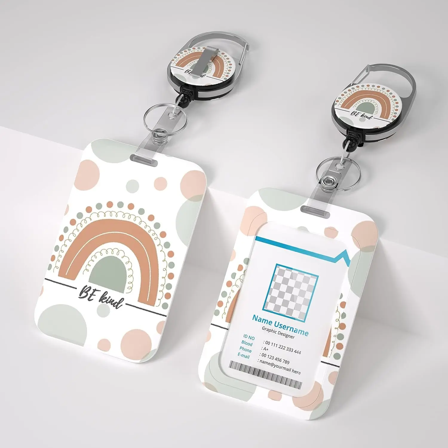 Badge Holder and Heavy Duty Retractable clip,Id Card Holder whit Retractable Reel for Teacher,Nurse.