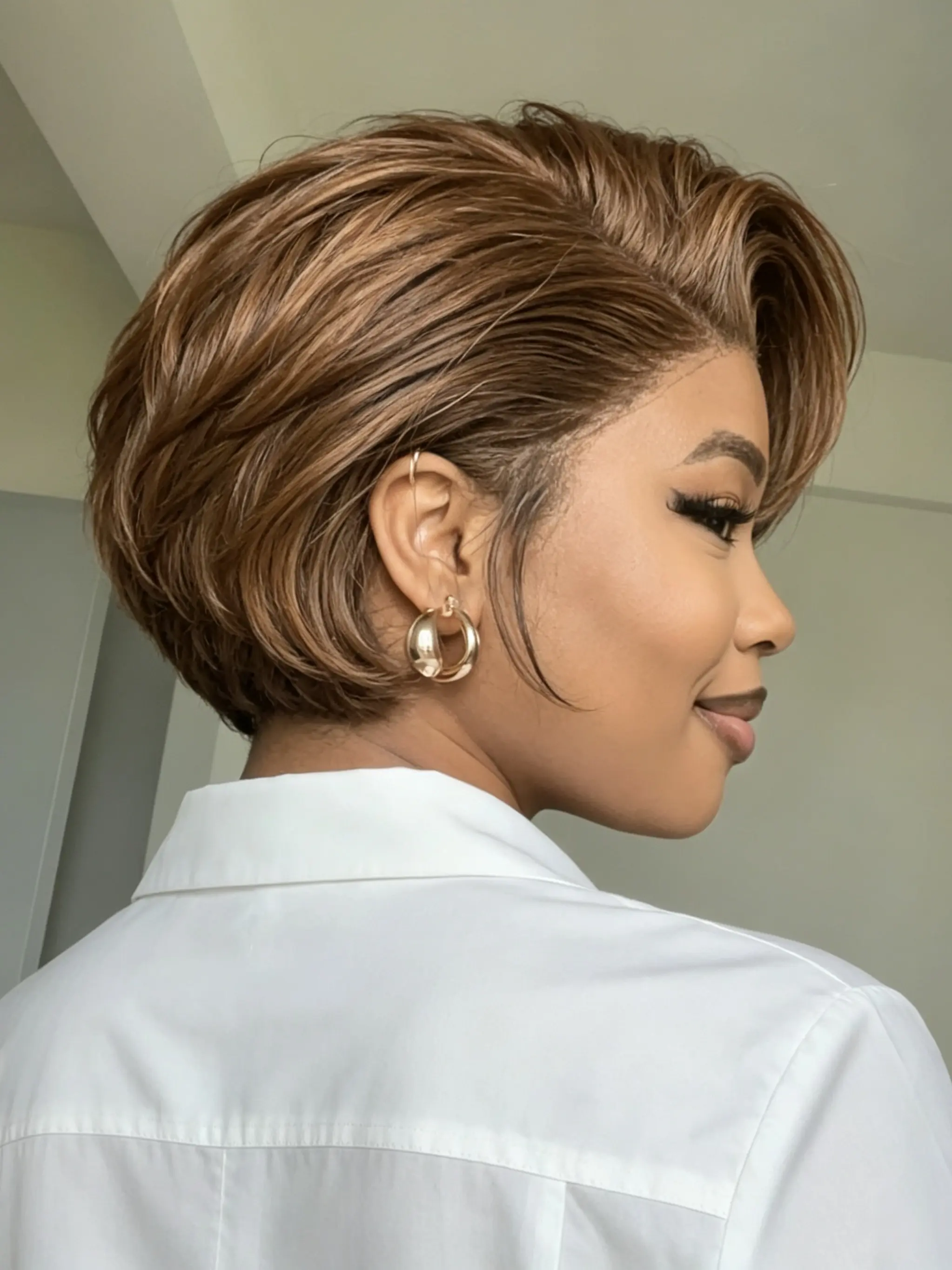13x4 Lace Front Wig, Brazilia Human Hair Wig for Women, Preplucked Natural Hairline, Straight Short Pixie Bob Wig, 100% Human Hair
