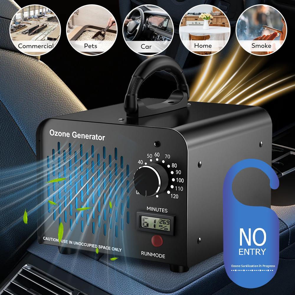 Portable Ozone Generator 60,000mg/h, O3 Ion Odor Eliminator for Home & Commercial Use, Covers 4500 Sq Ft, Removes Smoke and Pet Odors