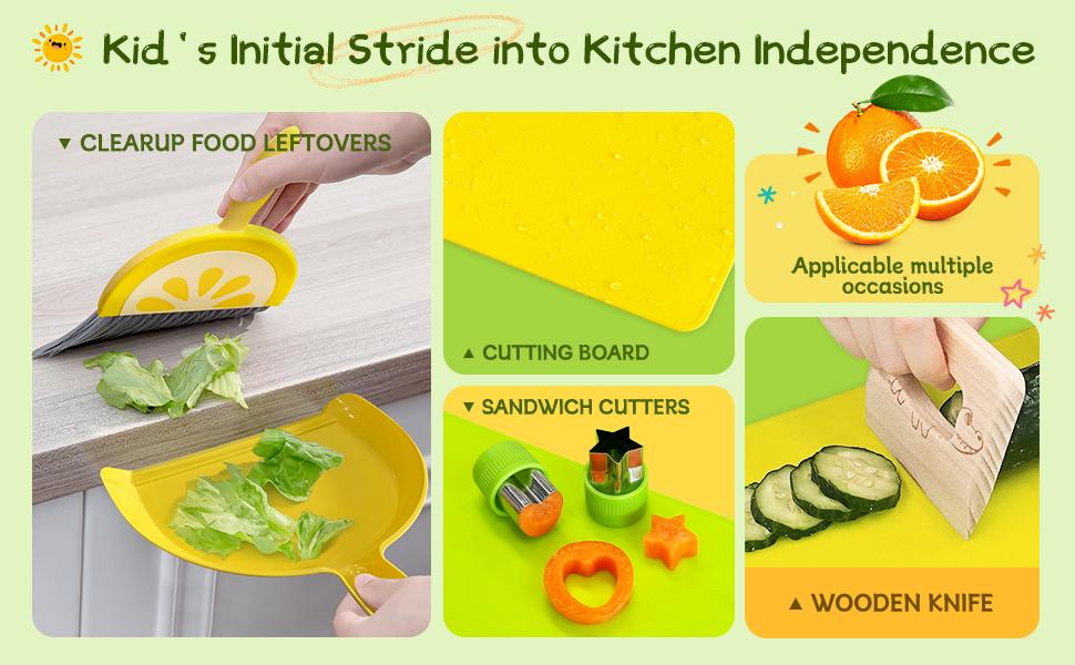 15 Pieces Kids Safe Knife Set for Real Cooking Child-Friendly Plastic Chef Tools Montessori Kitchen Toys for Toddlers with Bright Colors Gifts for Boys and Girls