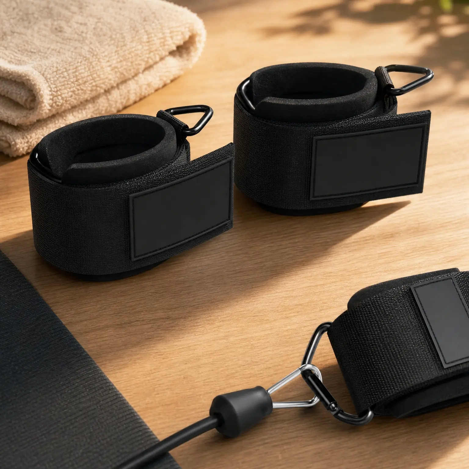 Wrist Cuffs for Cable Machines - Gym Wrist Straps with 7mm Neoprene, Hook & Loop | Lateral Raise Attachment, Weight Lifting Cuffs, Cable Attachment