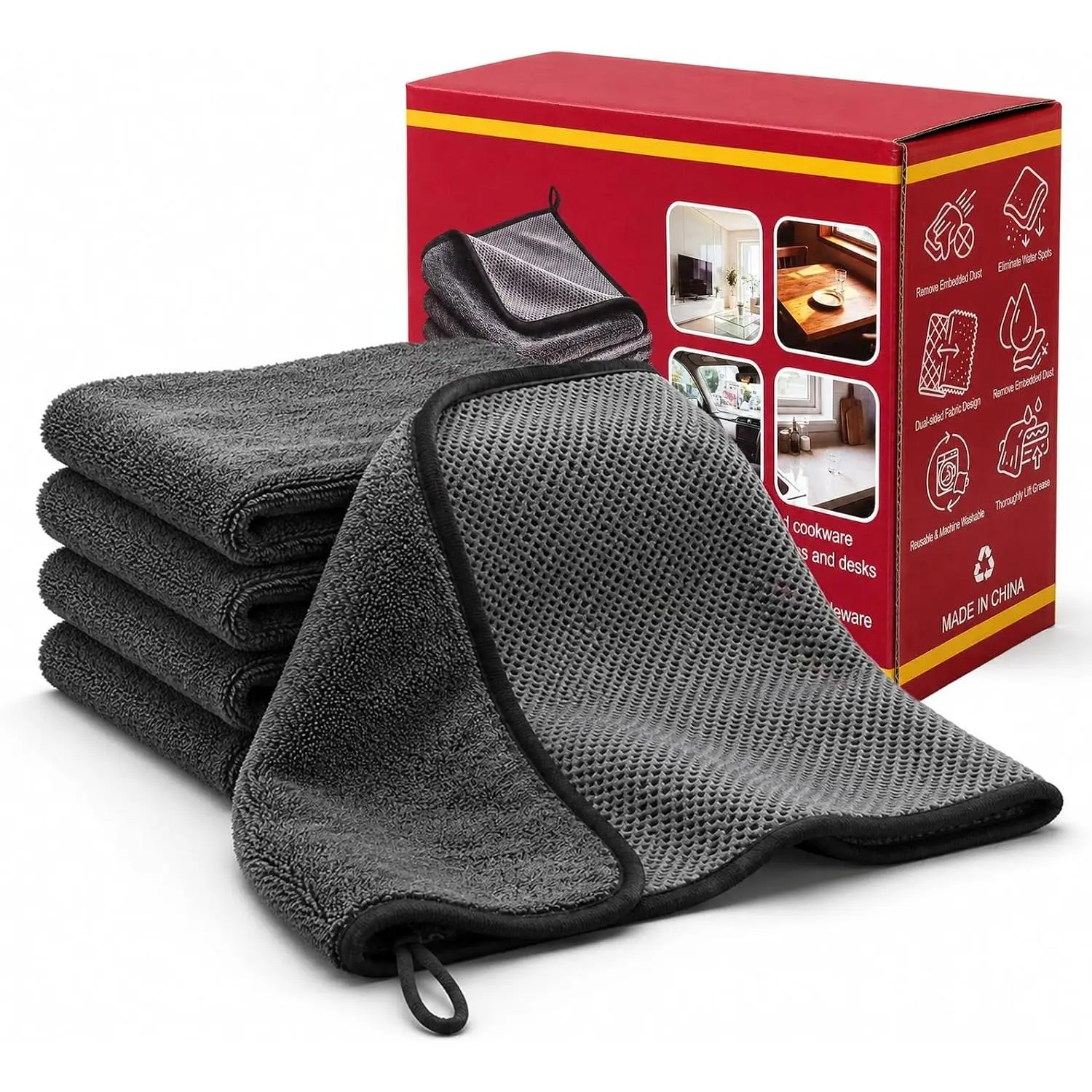 Genie Cloth Magic Cloth,Magic Cleaning Cloth Lint Free Microfiber Cloths,Lint-Free Wiping, Cleaning Cloths for Glass & Kitchen