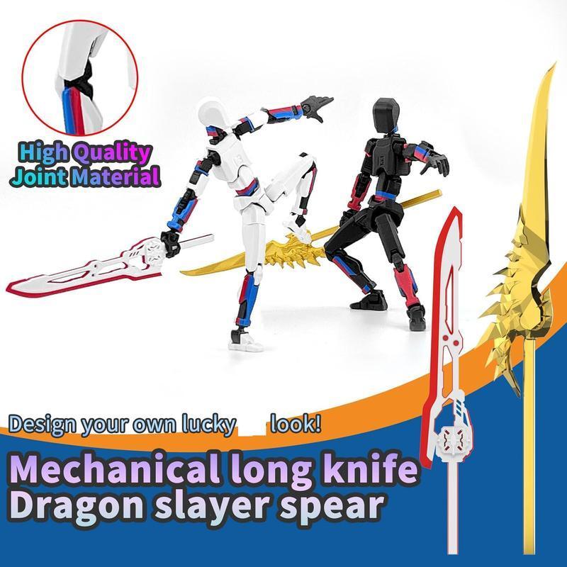 5-Piece T13 Pre-Assembled Action Figure Set, Multi-Color Titan 13 Mecha Models with Laser Saber Accessories, 3D Printed Craftsmanship, Including the Full Collection of Lucky 13, Robo 13 & Nova 13 Figures, Perfect for Gifting & Party Favors