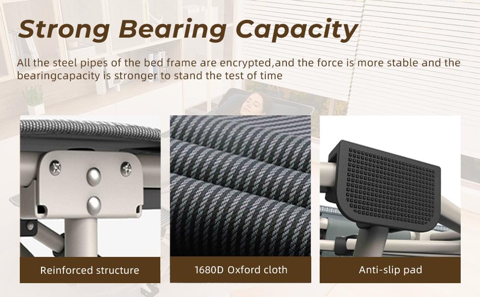 Heavy Duty Camping Cot for Adults with Mattress, 10-Leg Portable Folding Cot Bed, Extra Stable Sleeping Cot for Camping, Travel, Tent & Indoor Guest Use, 500 lbs Capacity