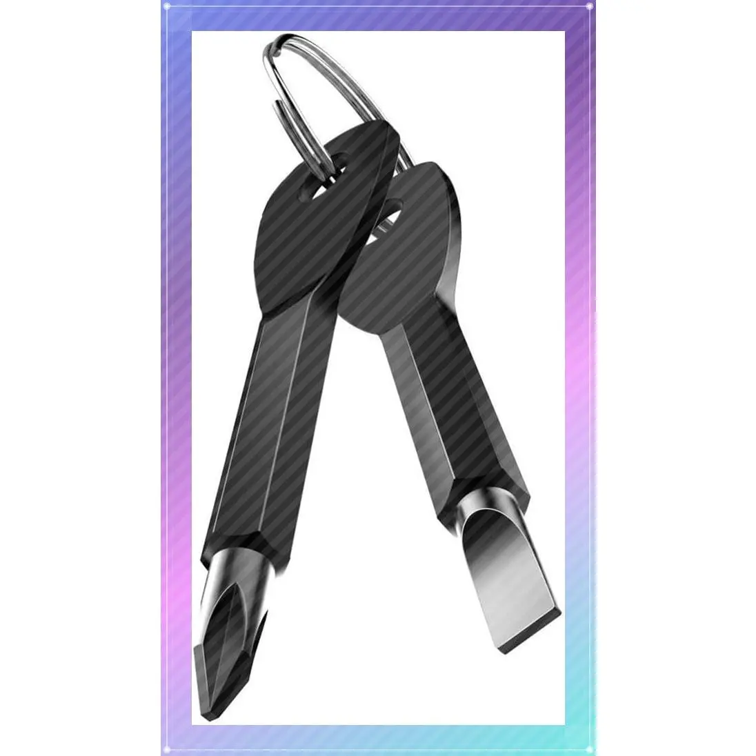 Mini Phillips Flathead Screwdriver Keychain Cool Gadgets for Men | Mini keychain screwdriver set with Phillips flathead, pocket EDC multitool, cool small gadgets for men daily repair useGift