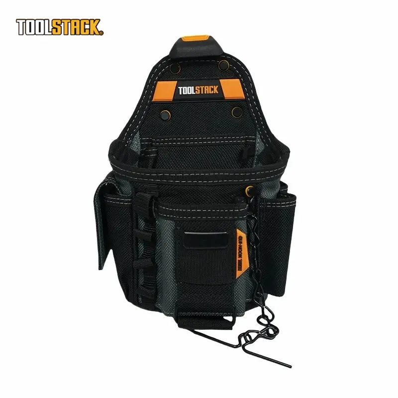 TOOLSTACK Multifunctional Electrician Pouch 13 Pockets Loops 6-Layer Oxford Heavy Duty Durable Quick-Hook Waist Tool Storage Bag