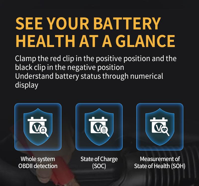 Hexibii 2-in-1 OBD2 Scanner Car Battery Tester ,PRO OBD2 Scanner Diagnostic Tool, Car Code Reader with Battery Tester, Check Engine Code Reader with Reset OBDII, Real-Time Date, DTC Lookup, Scan Tool for All OBDII Protocol Cars Since 1996