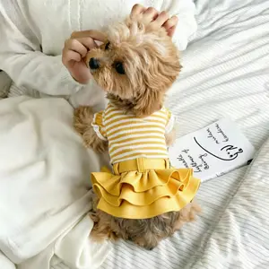 Handmade Striped Pet Leather Skirt for Dogs and Cats, Universal Size, All Seasons, Graphic Pattern, No Ca Prop 65