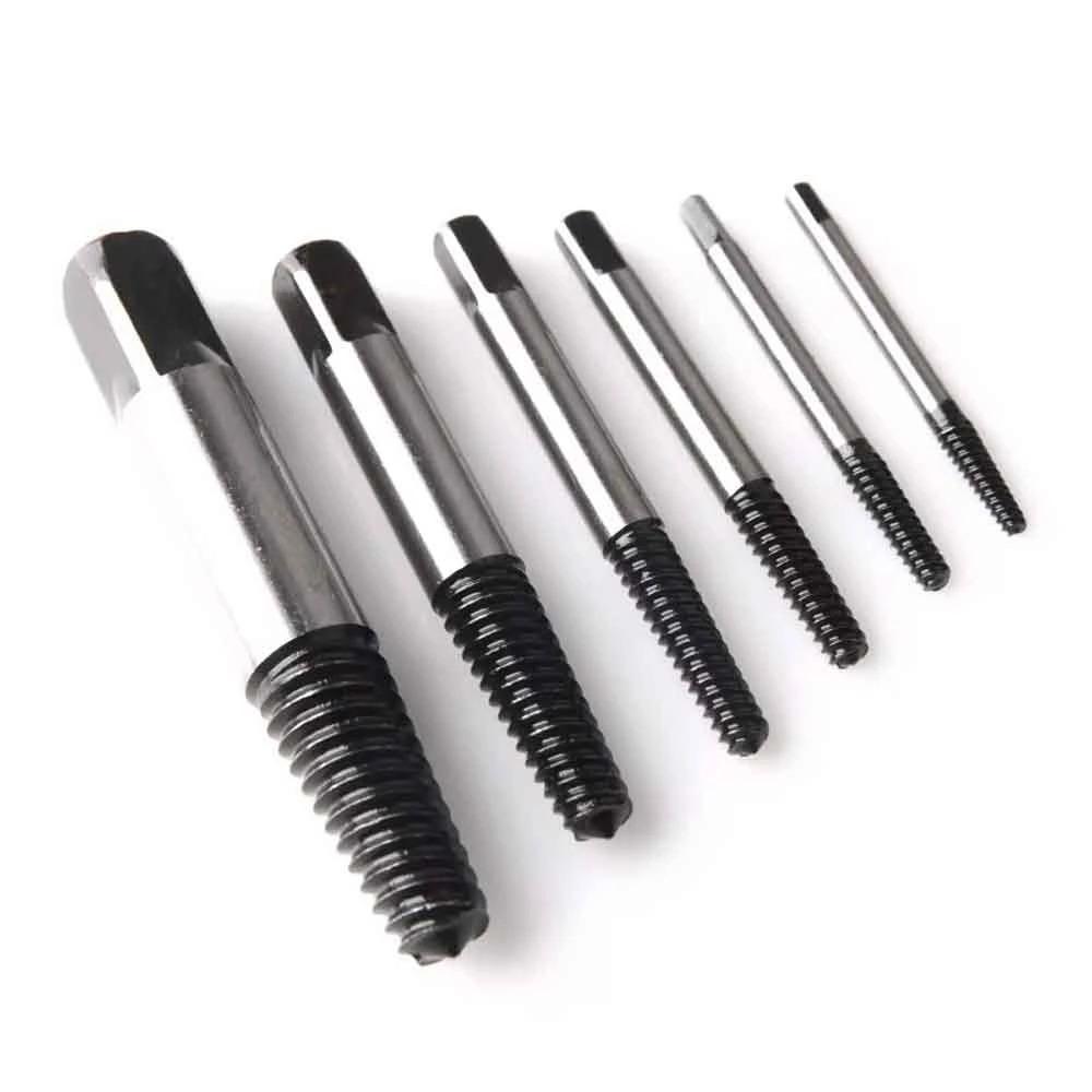 5pcs/6pcs Damaged Broken Screw Remover Extractor,Drill Bits Steel Durable Easy Out Remover Tool,Works on Wood and Machine Screws
