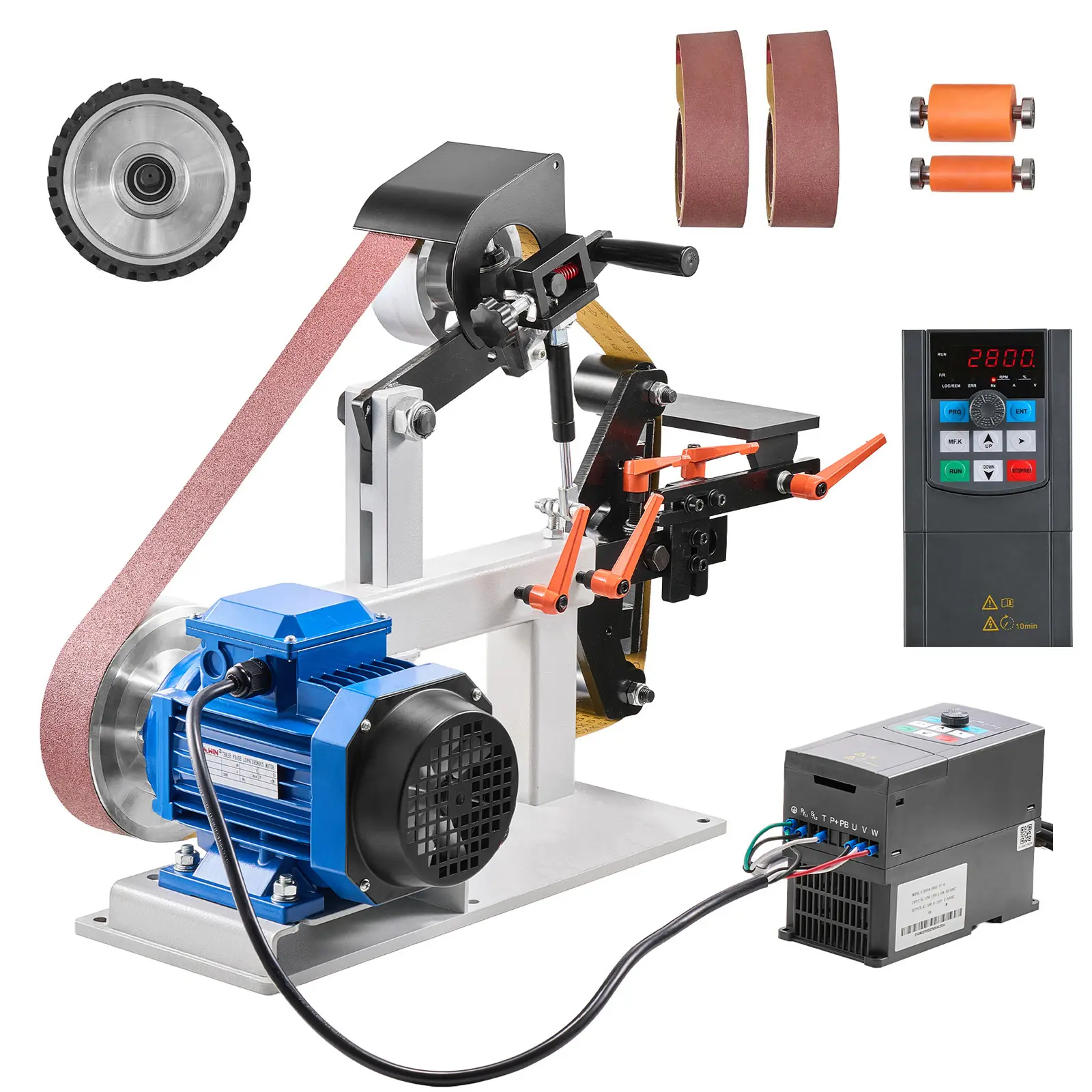 1500w 2hp Belt Sander Grinder, 110V, 2 Hp/ 1.5KW Motor Voltage, 3-in-1 Belt Grinder, Various Application