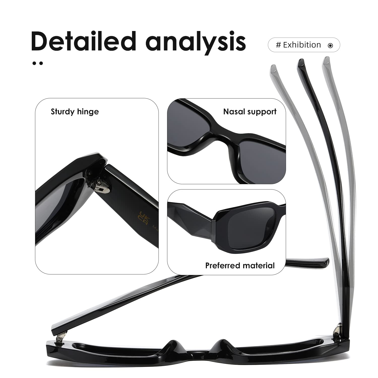 Trendy Rectangle Sunglasses for Women & Men - Retro 90's Vintage Square Frame - Stylish UV Protection Eyewear for Fashion Enthusiasts