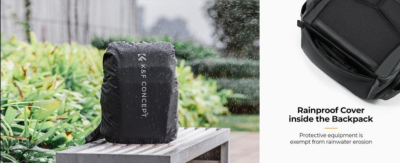 K&F CONCEPT Camera bag Backpack Waterproof 25L Large Capacity Camera Case with Raincover 15.6 Inch Laptop Compartment Compatible with Canon/Nikon/Sony/DJI Mavic Drone Travel Camera Backpack
