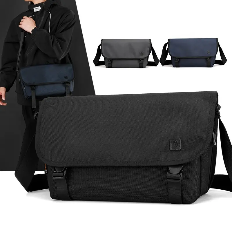 WEPOEWR New Large Capacity Travel Crossbody Bag, Solid Color Square Business Trip Messenger Bag, Men's Single Shoulder Bag