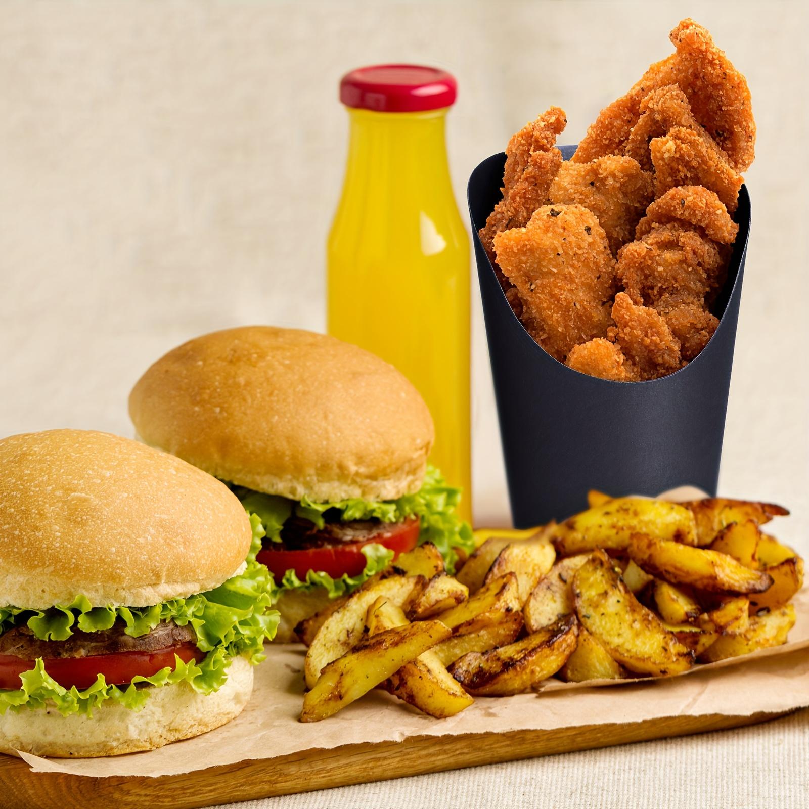 For Banquets, Holidays & Birthday Parties, Portable Handheld Snack Serving Solution, 100 Pack 14oz Black Deli Paper Cones, Ideal for French Fries, Waffle Cones & Snacks, Effortlessly Create Upscale Party Vibe, Disposable Party & Event Supplies