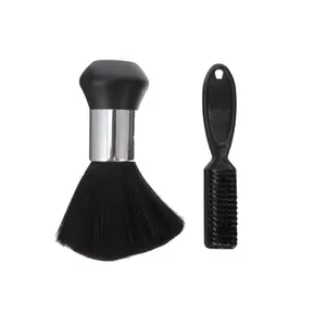 Men's 2-Piece Black Neck Duster Comb Set, Barber-Style Shaving Brush for Hair Cutting, Beauty & Personal Care Manual Shaving Accessory, Beauty Products, Barber-Style Shaving Brushes