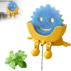 Modern Apartment Kitchen Household Supplies, Whimsical Water-Draining Sponge Holder Fit For Sponge Daddy & Dish Mommy, Practical Sink Storage Rack Neat Kitchen Organizer, Must-Have Cool Mom Daily Gadget Matching
