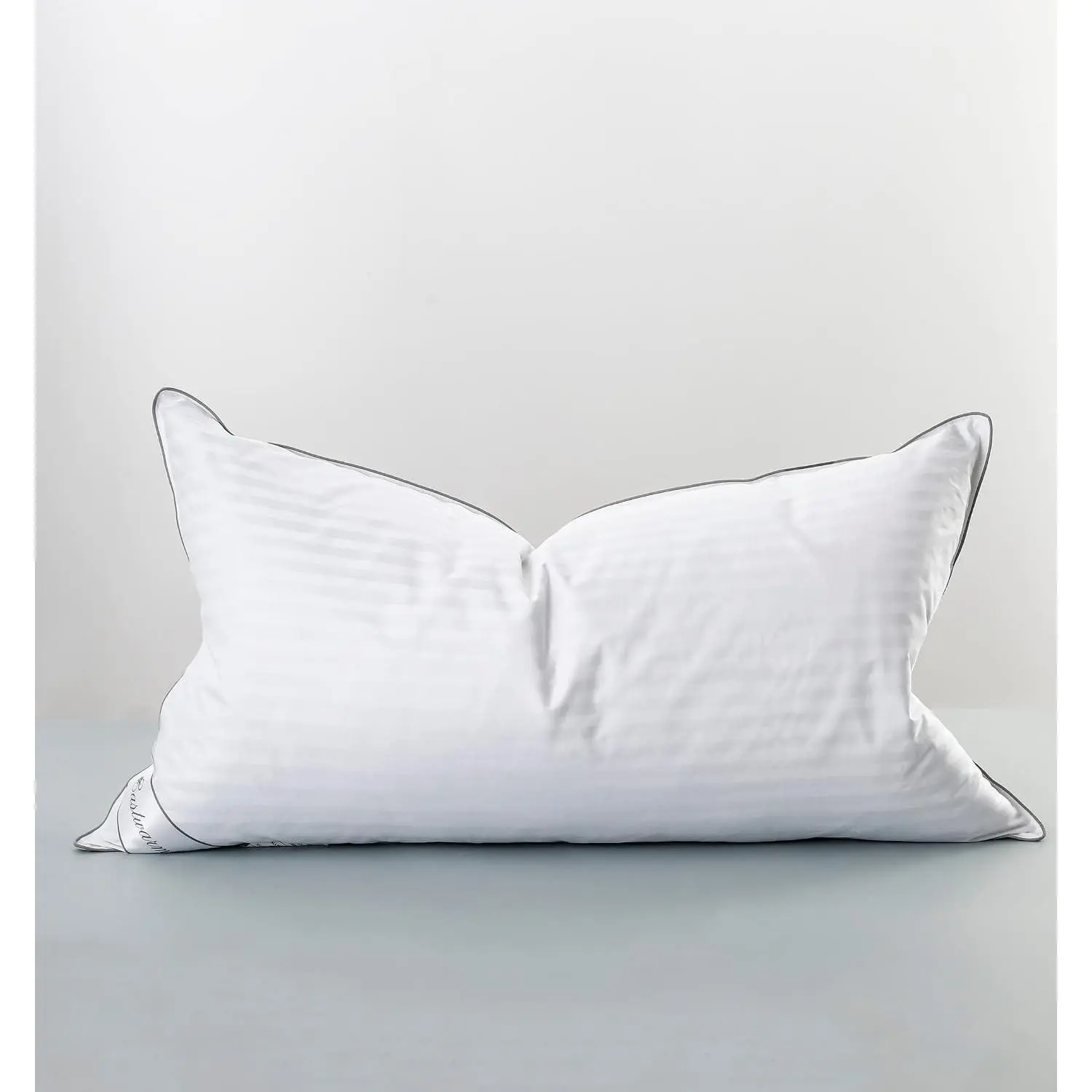 King Size Goose Feather Down Pillow, 100% Cotton Cover, Stripe White, 20x36 Inch, 1 PackGift