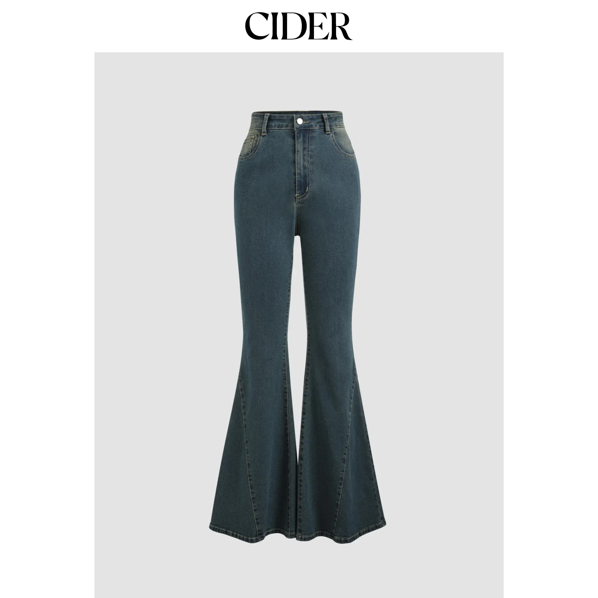 Cider [size 0-10] Denim High Waist Button Flared Jeans