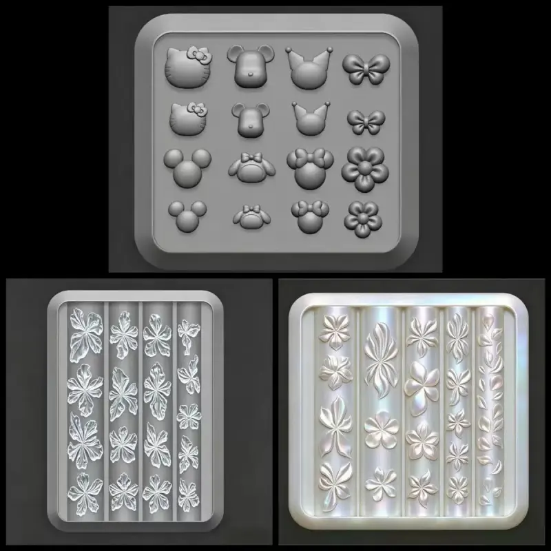 3D Stereo Ice Flower Nail Silicone Carving Mold Professional Nail Art DIY Tools For Crystal UV Gel Sculpture Nail Art Products