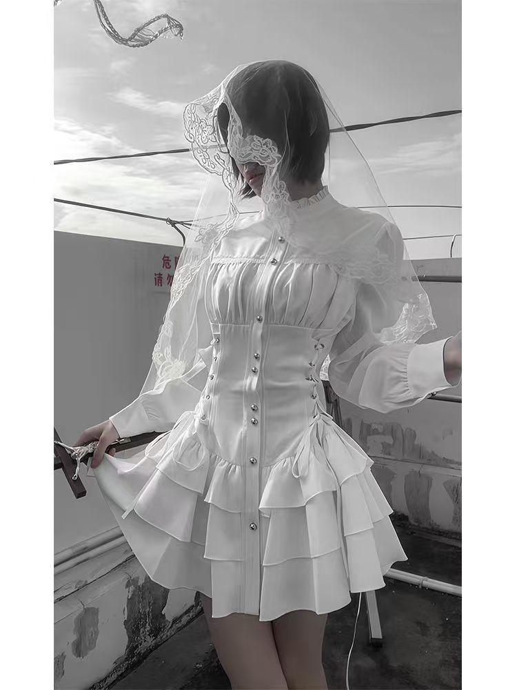 red lace long dress with sleeves Burgundy Wedding Dresses Satin Ball Gown Lace Long Sleeves main image 1