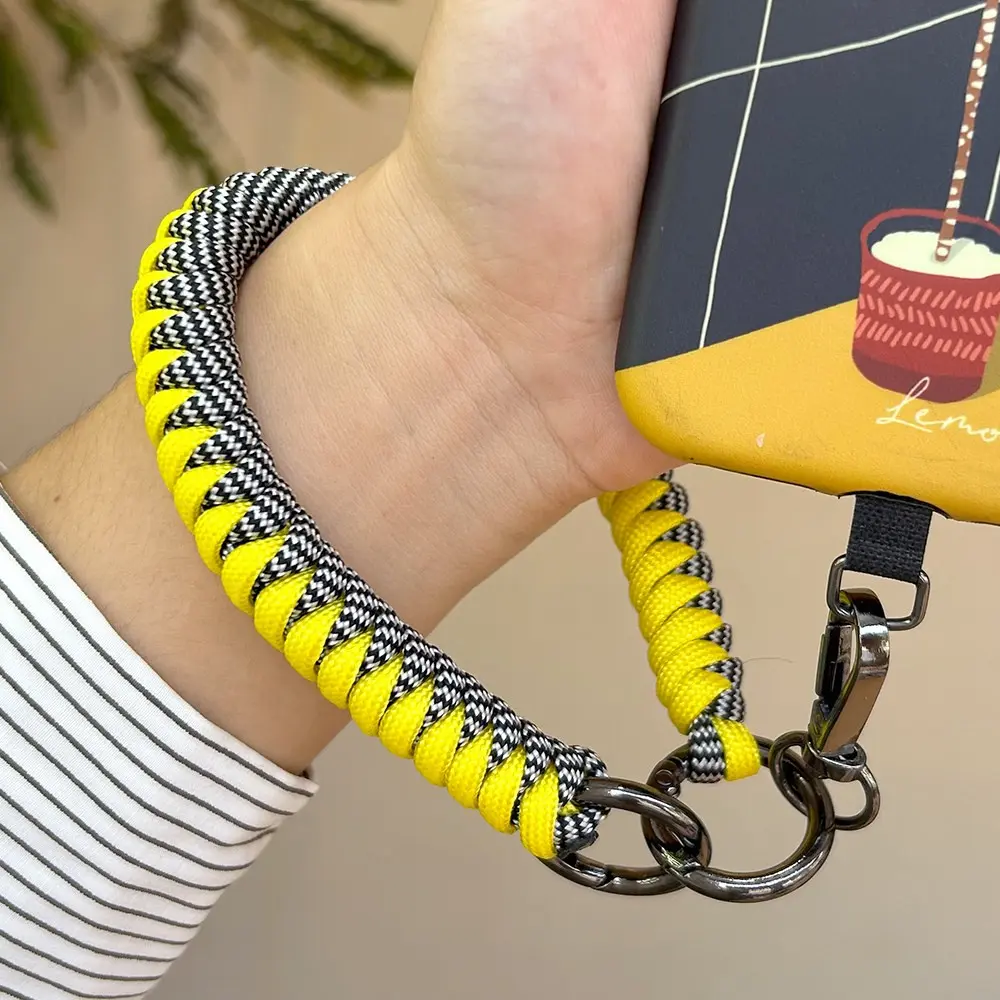 Handmade Braided Lanyard, Anti-Drop Phone Chain, Outdoor Sports Short Adjustable Rope, Camera Keychain Pendant, Durable Accessory