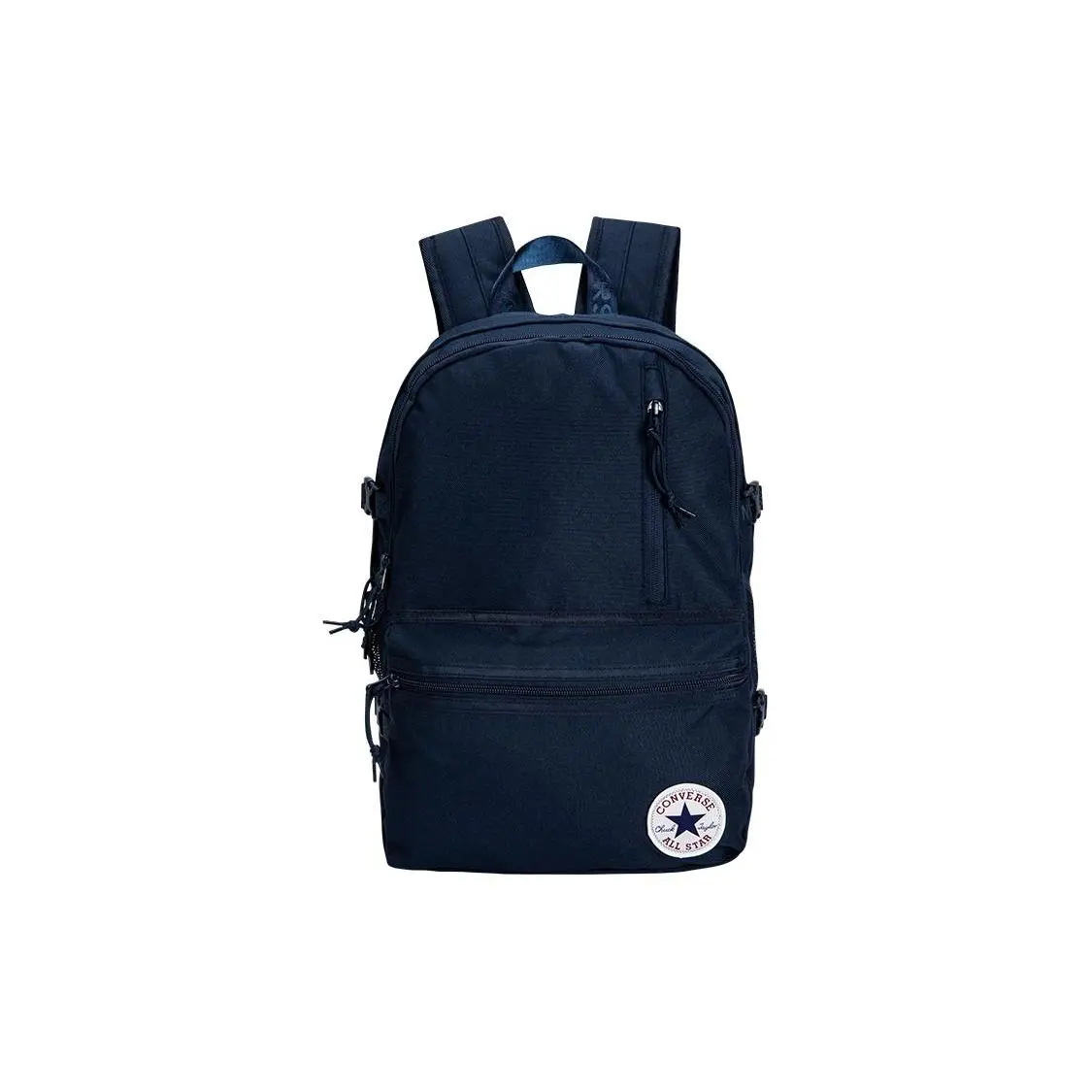 Converse 17L Solid Zip-Top Polyester Backpack for Men and Women, Classic Unisex Style in Navy Blue