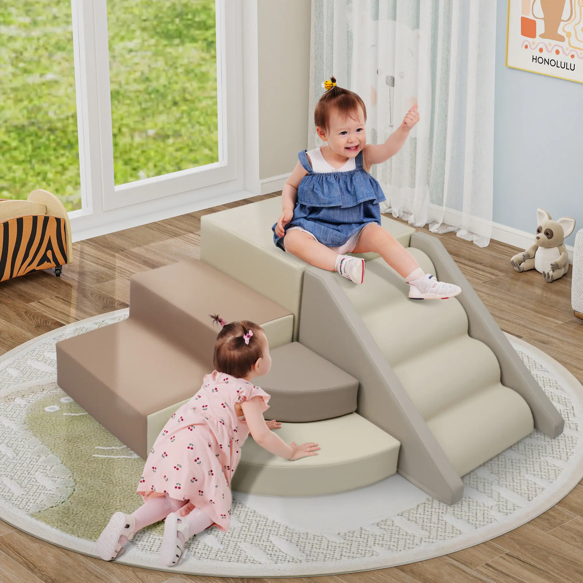 ARCH 9-Piece Kids Climb and Crawl Soft Foam Block Activity Play Set for Toddlers and Babies, Colorful Indoor Climbing Toys for Motor Skills Development, Lightweight PU Cover Foam Shapes for Playroom, Daycare, or Home Corner Climber