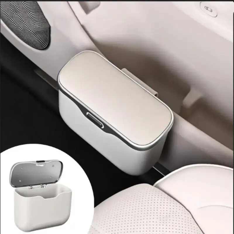 Multi-Functional Car Trash Can with Press-Down Lid, Vehicle Storage Organizer, Hanging Dry and Wet Waste Bin, Global Selection